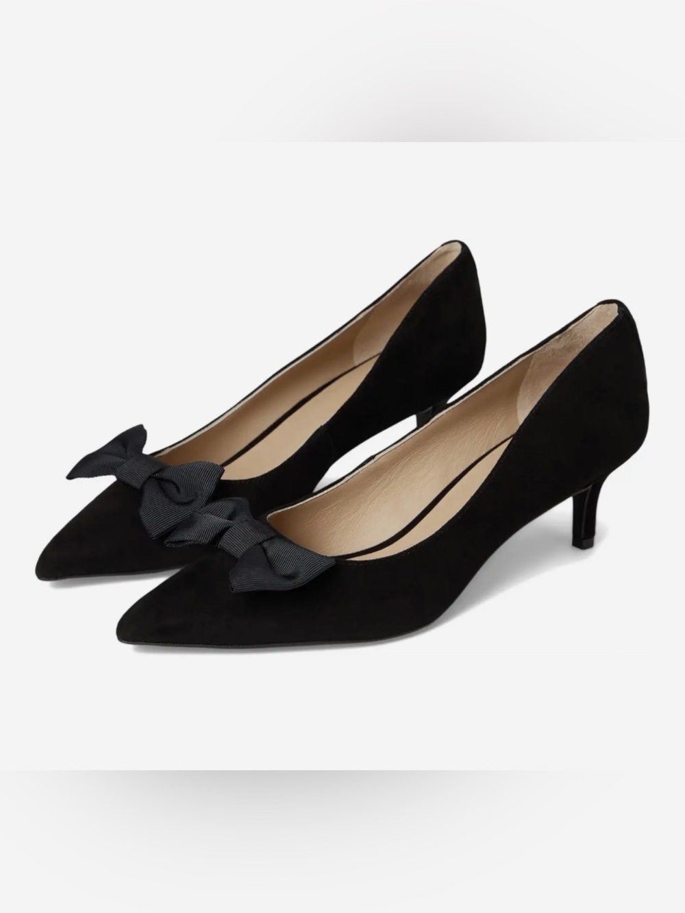 Ralph Lauren Adrienne Bow-Trim Suede Pumps